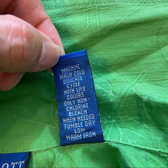 90’s Karen Scott Button Blouse Top PM Green Button Down Shirt Top 3/4 Sl… - Picture 10 of 11